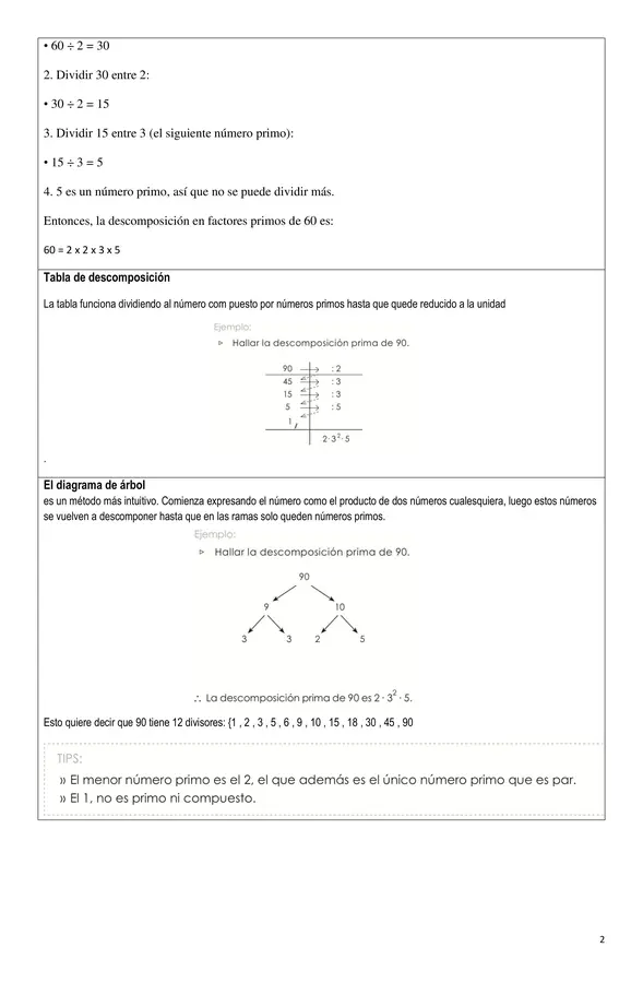 GUÍA DE NÚMEROS PRIMOS Y COMPUESTOS 
