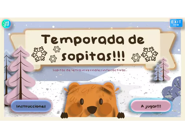 Juego Invernal Sopa de letras interactivas "Temporada de sopitas"
