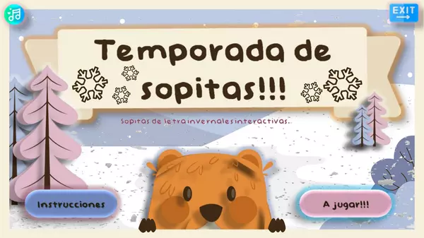 Juego Invernal Sopa de letras interactivas "Temporada de sopitas"