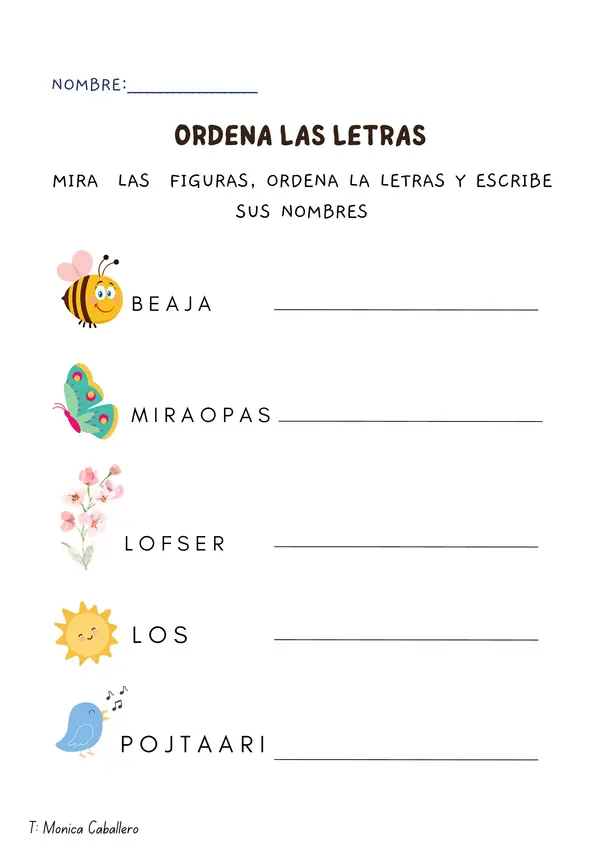 LA PRIMAVERA , actividad para trabajar en la semana