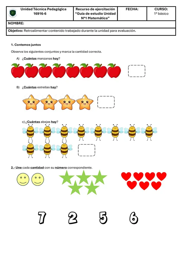 Matemática 1° básico