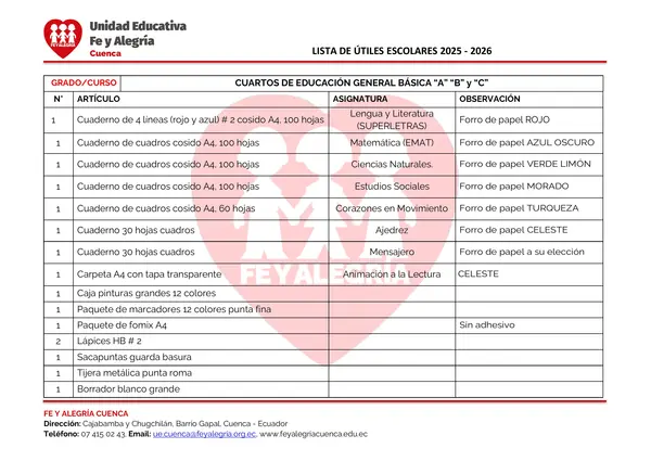 LISTAS DE UTILES 