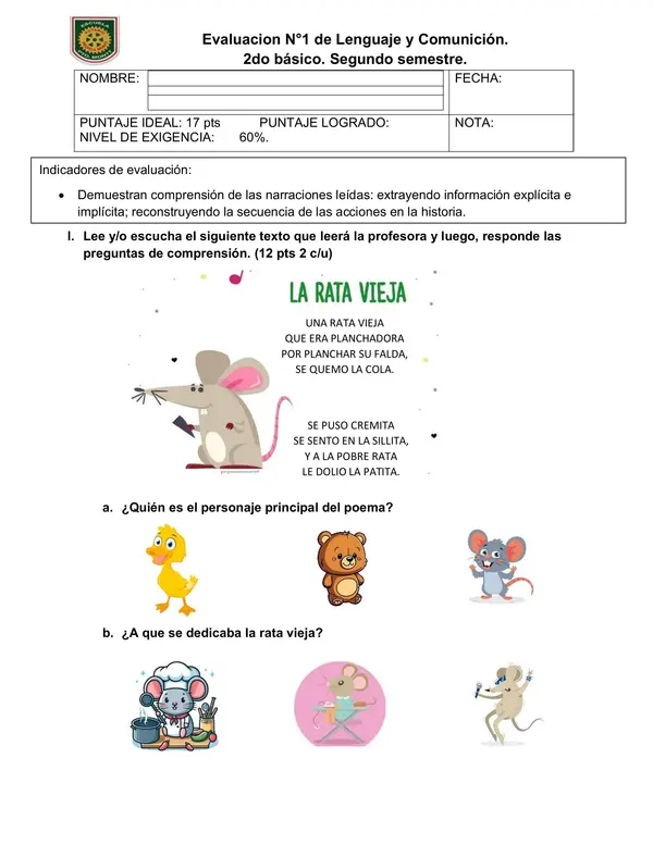 Evaluación lenguaje