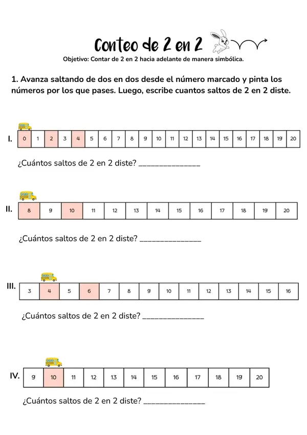 Guía conteo de 2 en 2