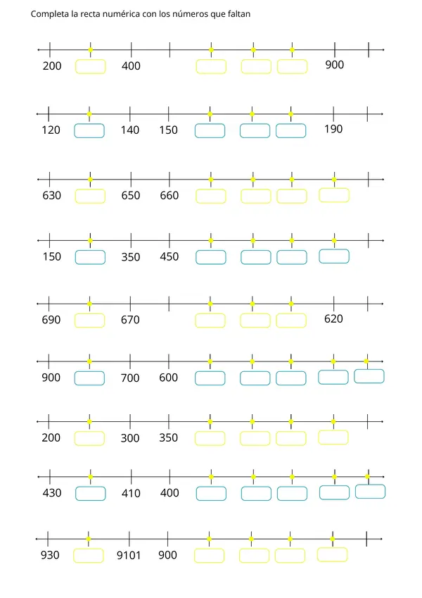 Comparar y ordenar números hasta 1000