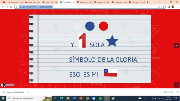 Poema Bandera Chilena