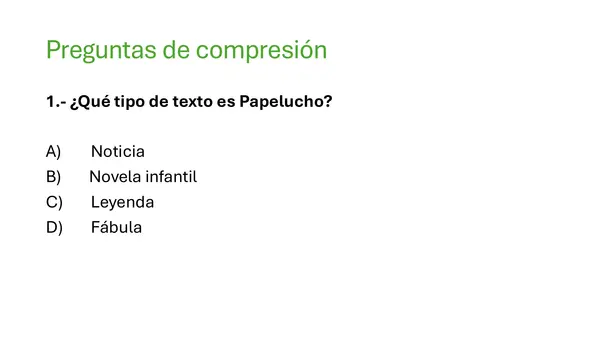 Papelucho - Ejercicios de comprensión lectora