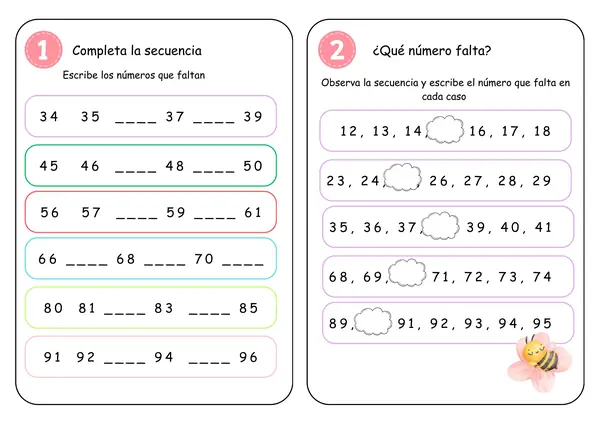 Cuadernilo matemática Modulo 1 (números del 1 al 100)