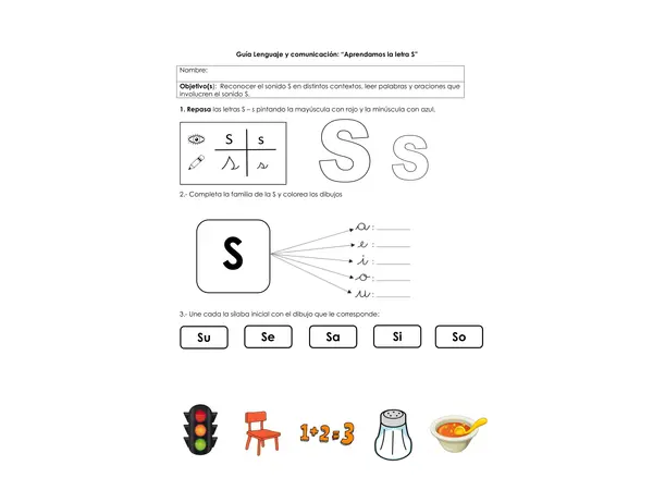 Guía letra S