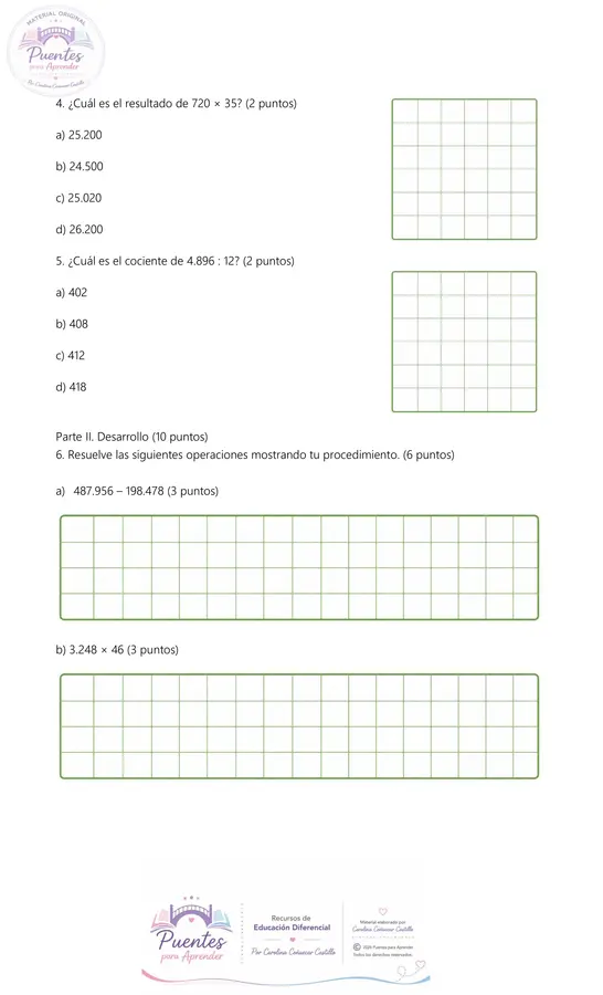 Evaluación de Matemática 5° Básico | Primer Semestre