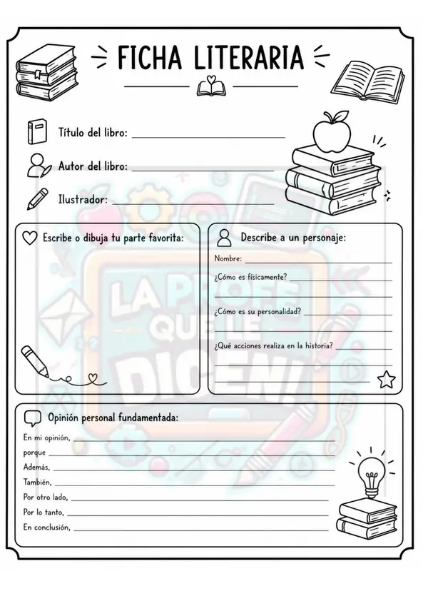 📚 Ficha Literaria para Después de la Lectura