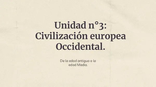 UNIDAD 3: Conformación de Europa Occidental