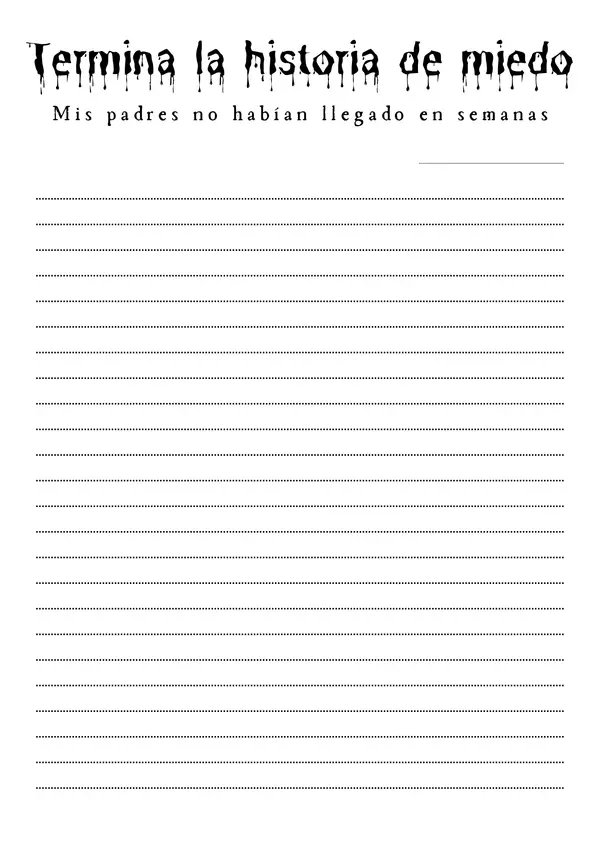 Escritura creativa: Continúa la historia de terror