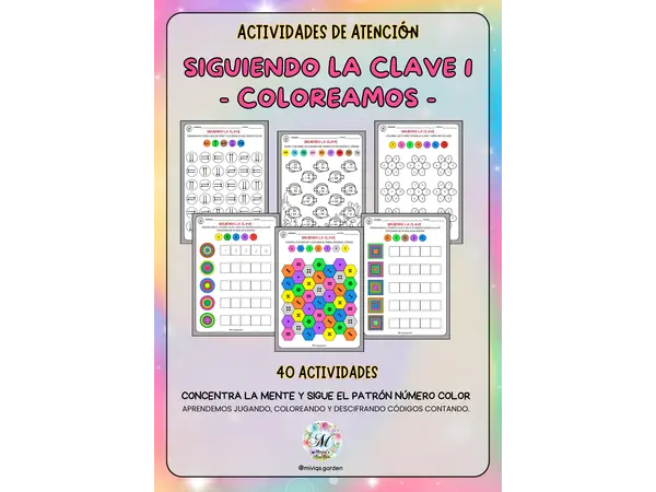 Siguiendo la Clave 1 Coloreamos (40 Actividades)