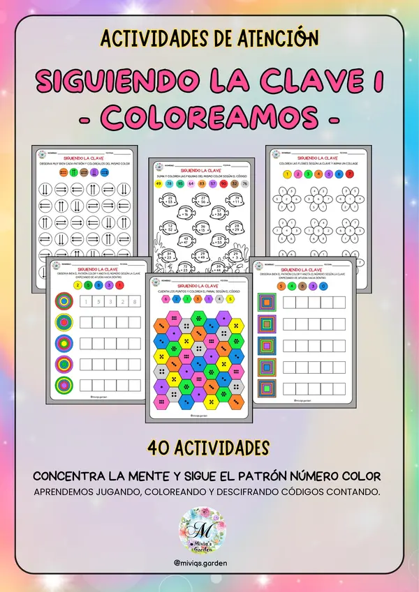 Siguiendo la Clave 1 Coloreamos (40 Actividades)