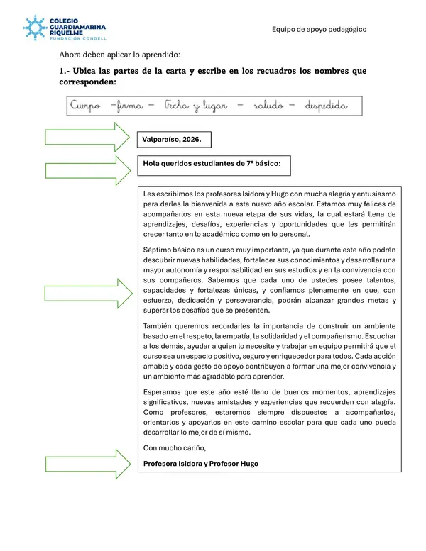 GUIA LA CARTA 7° BÁSICO