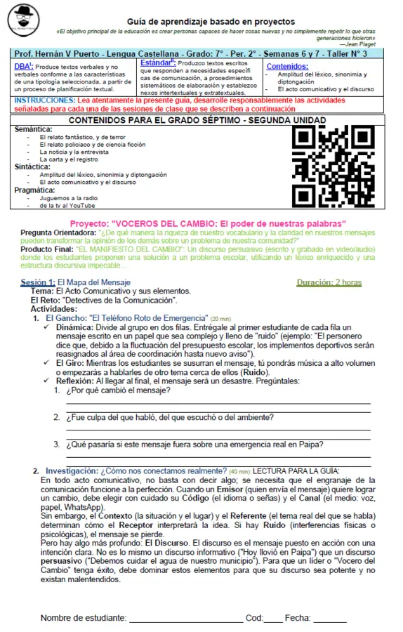 07M2SEM6-7 - Amplitud del léxico, sinonimia y diptongación, El acto comunicativo y el discurso