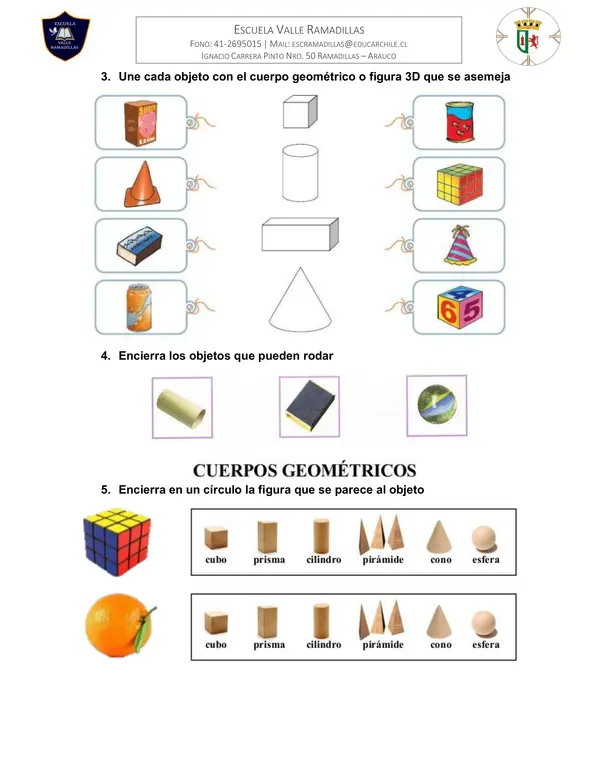 Cuerpos geométricos 1° Básico