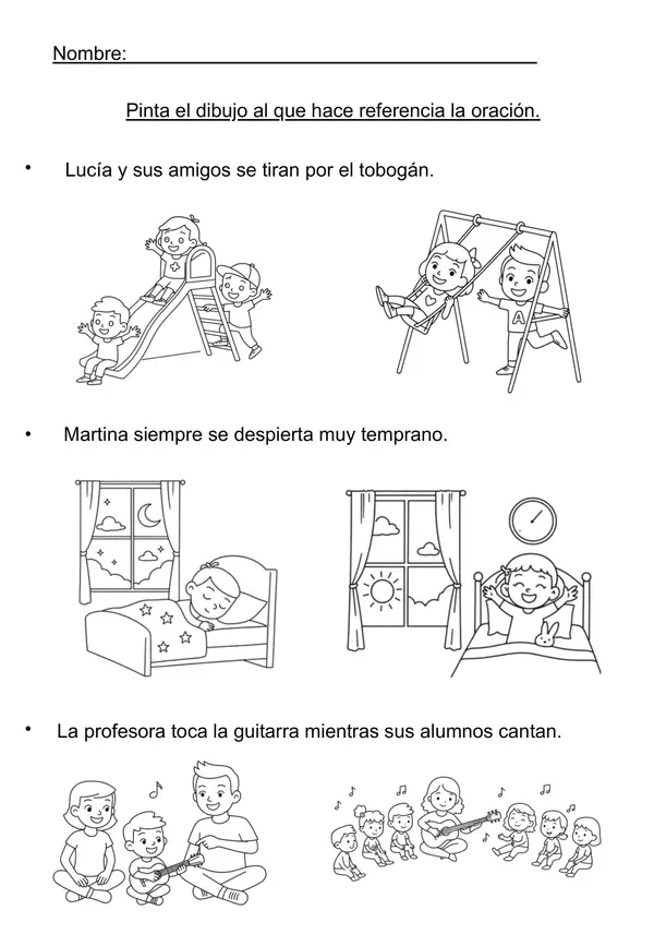 Guía para trabajar comprensión de oraciones