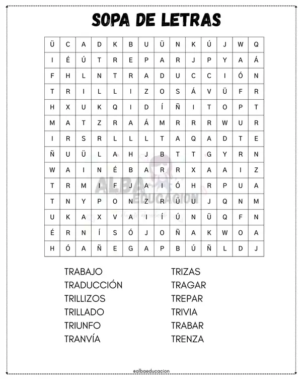 silabas trabadas cuadernillo tra, tre, tri , tro, tru