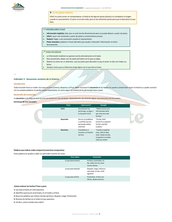 Material de preparación para Exámenes Libres 3º Básico