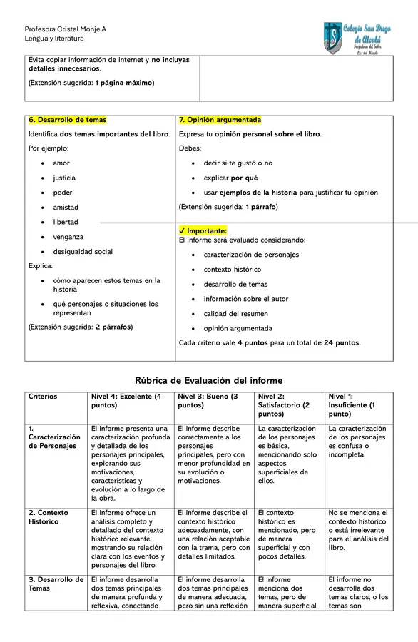 📚 Proyecto completo: Informe de lectura y Feria del Libro escolar 