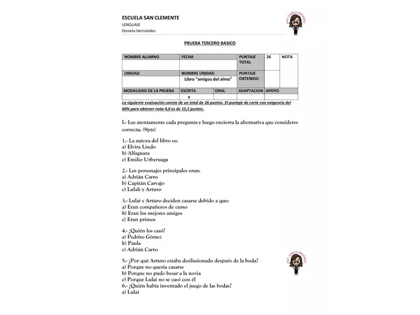 Evaluación Amigos del Alma