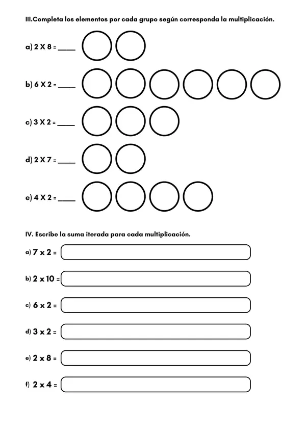 TABLA DEL 2: MULTIPLICACIÓN