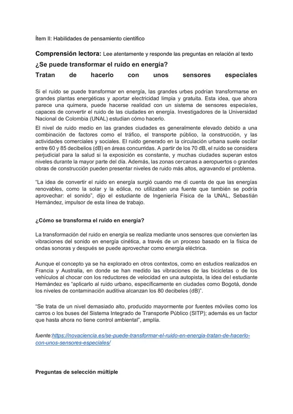 Evaluación diagnóstica para 7mo básico, asignatura de física.