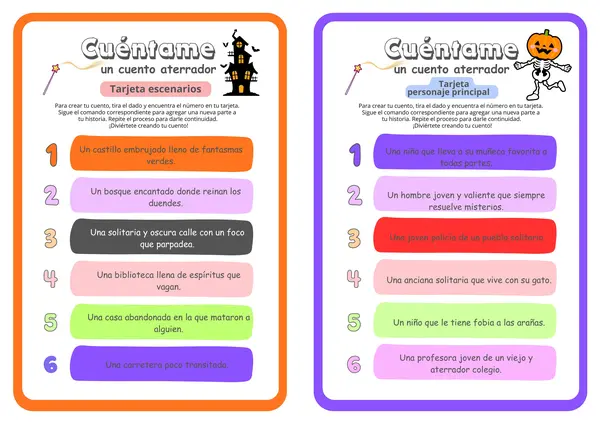 Juego: crea un cuento aterrador