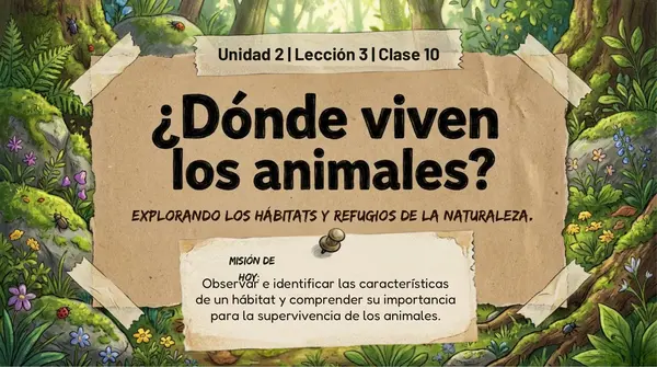 Clase 10 Lección 3 Unidad 2 "¿Dónde viven los animales?" 2 ° Básico