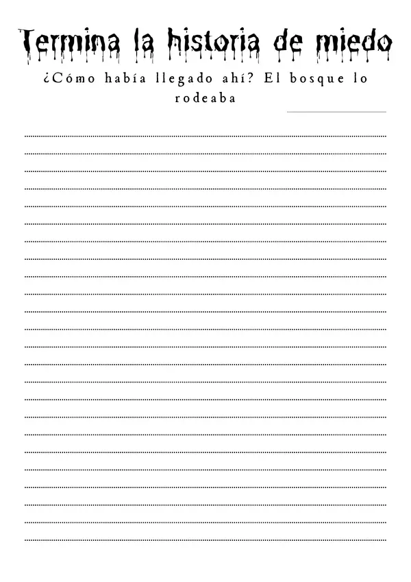Escritura creativa: Continúa la historia de terror