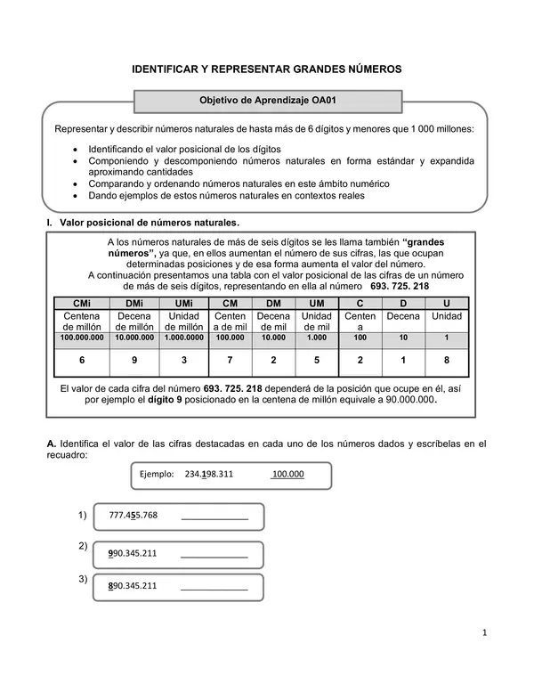 GUIA DE ESTUDIO: GRANDES NÚMEROS