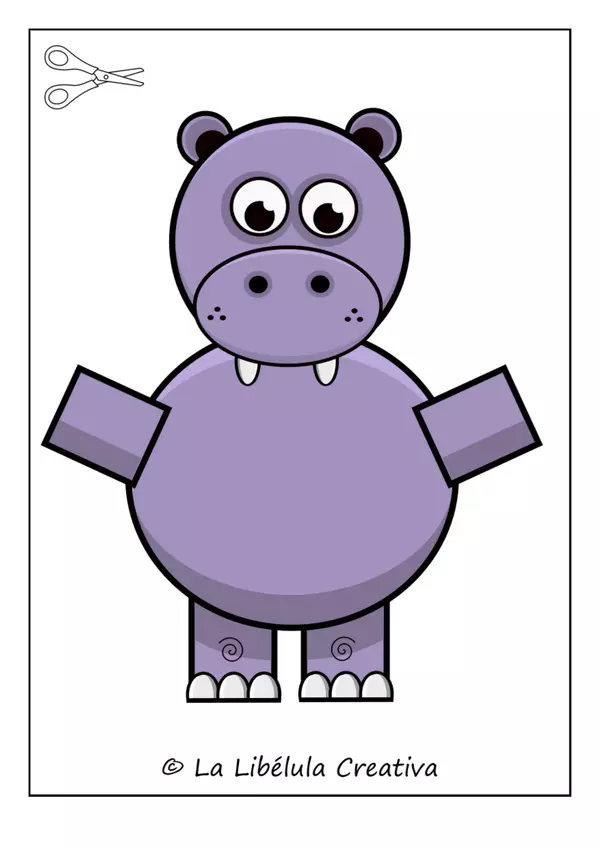 Build a Savanna's Crafts Hippo Color Cut out Puzzle Wild Animals