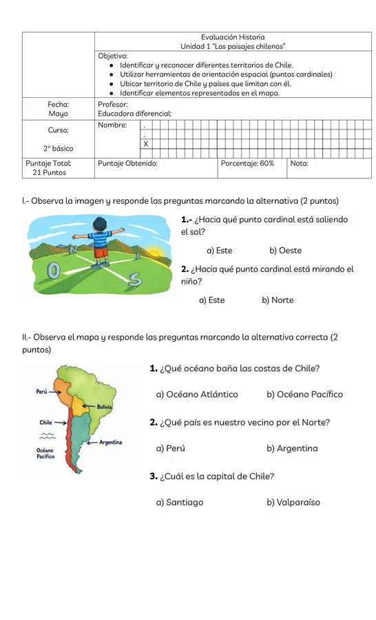 EVALUACION PAISAJES CHILENOS 