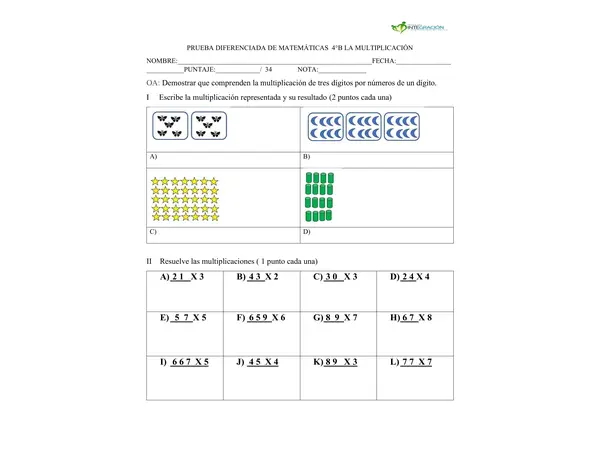 prueba adecuada multiplicación