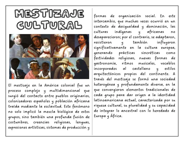 Guía de trabajo - Mestizaje cultural