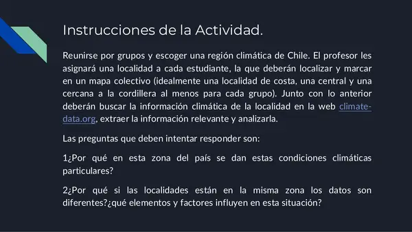 Geografía. Aplicación de google aearth y climate data a distintos casos