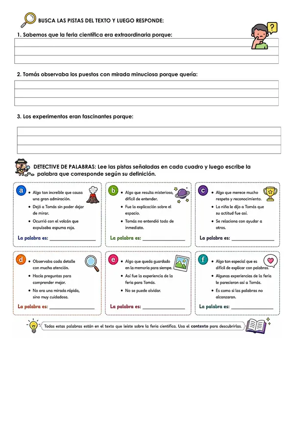 Inferir el significado de palabras según su contexto
