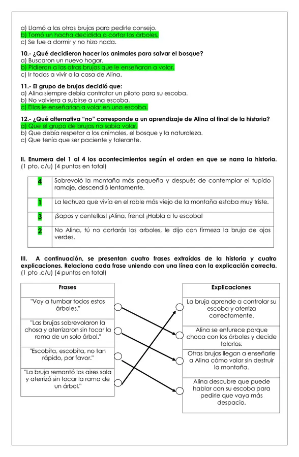 Prueba Lectura - La bruja de la montaña