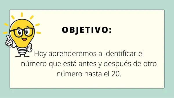 Antecesor y sucesor del 0 al 20
