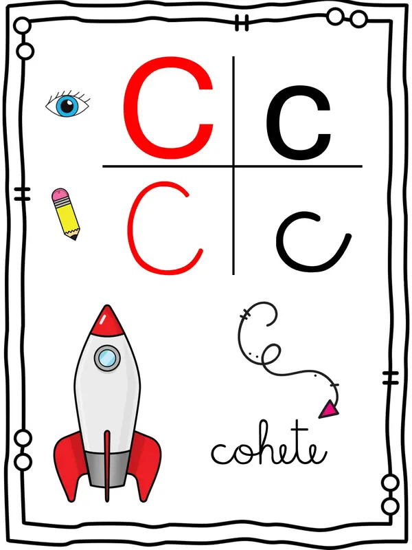 Abecedario tamaño carta 4 formas