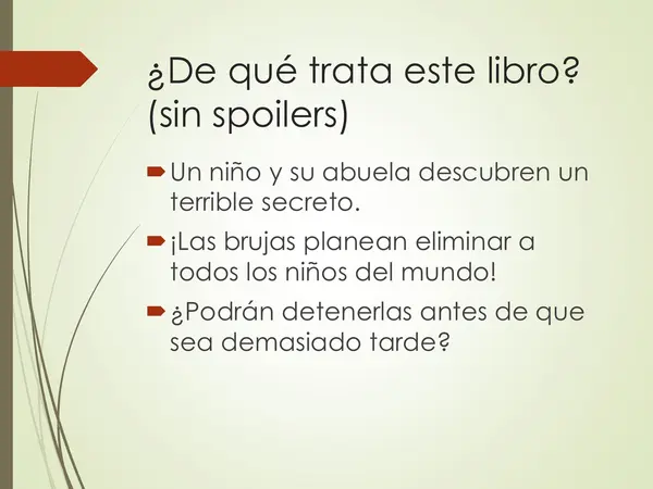 Motivación para la lectura "La Brujas" de Roal Dhal
