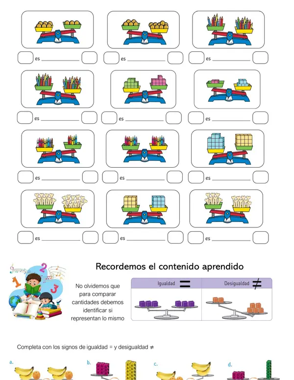 Guía de Igualdad (Equilibrio)  y desigualdad (Desequilibrio)