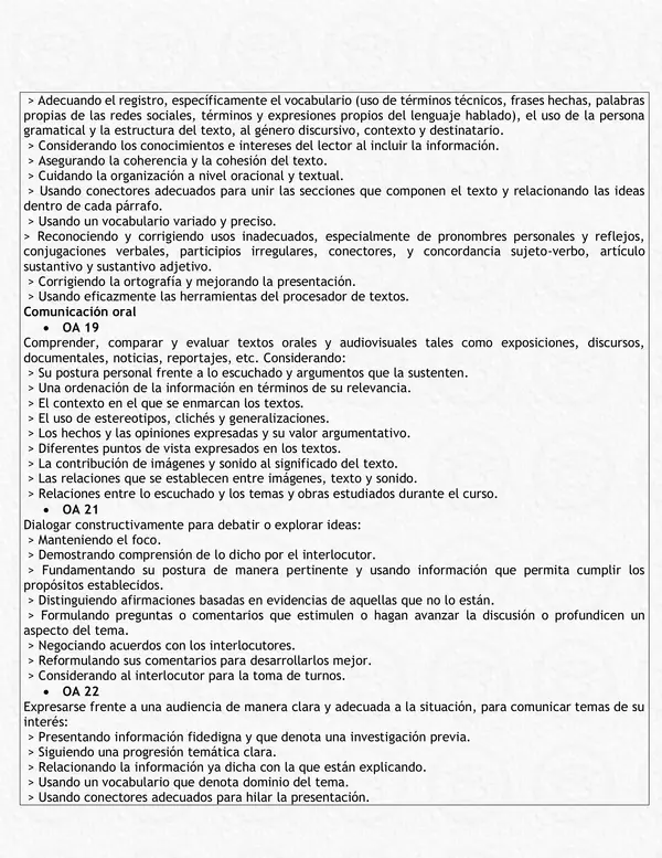 Planificación Clase a Clase: Noviembre | Lenguaje y Comunicación 1° Medio