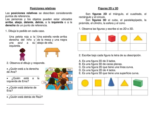 Guía de síntesis " Posiciones relativas" Y "Figuras 2D y 3D"