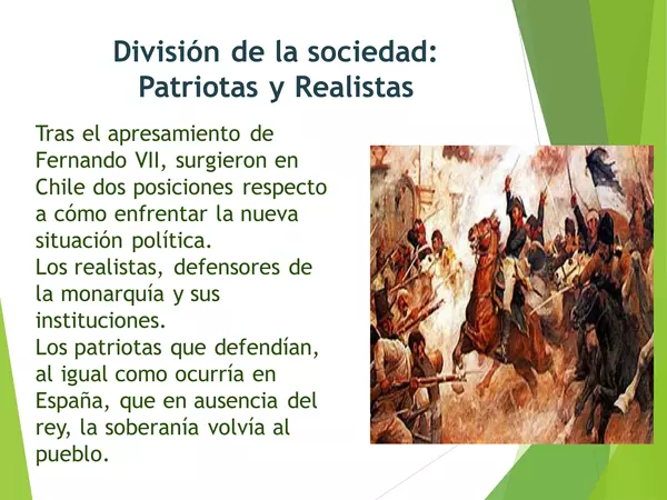 PRESENTACION HISTORIA, OCTAVO BASICO, INDEPENDENCIA DE CHILE  PATRIOTAS Y REALISTAS