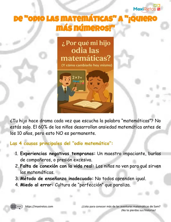  ¿Tu hijo o alumno hace drama cada vez que escucha "MATEMÁTICAS"?