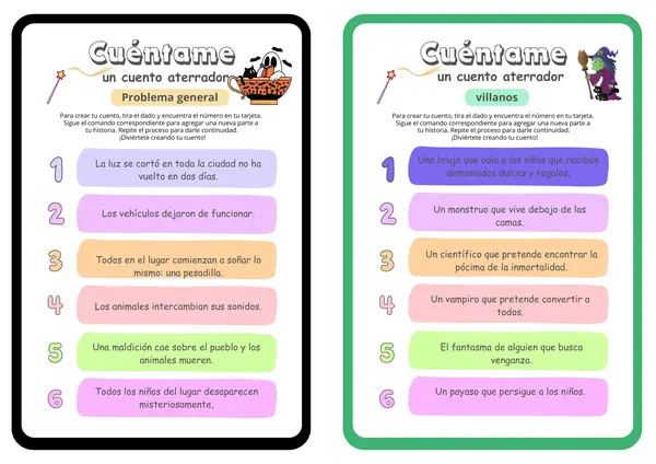 Juego: crea un cuento aterrador
