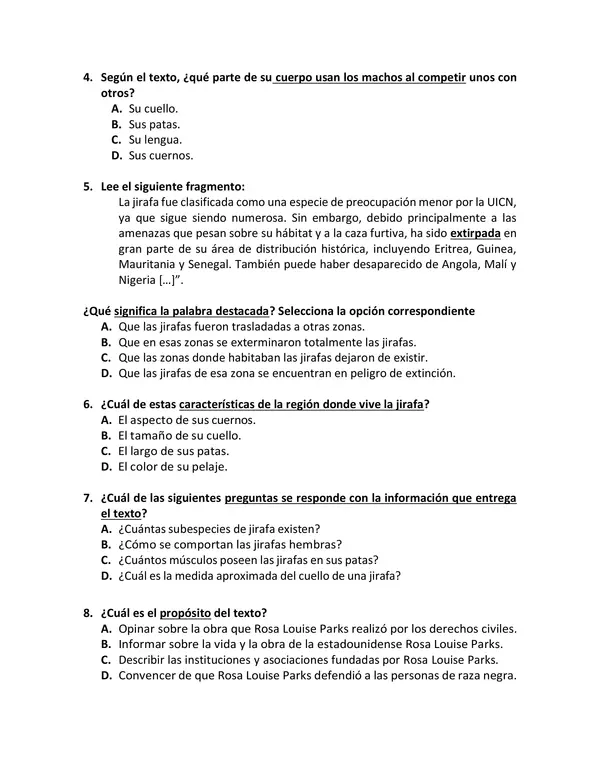 Evaluación de comprensión lectora de textos no literarios